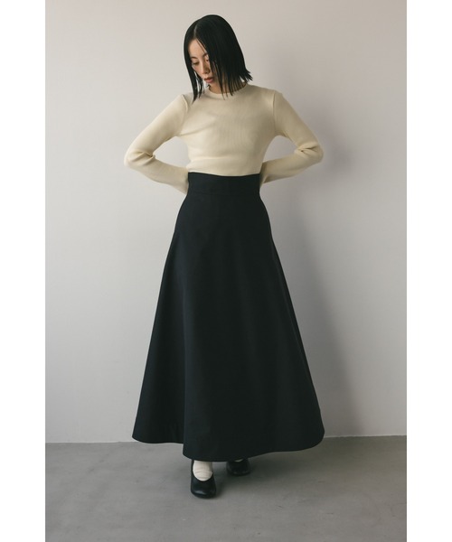 STYLEMIXER（スタイルミキサー）の「ヘムパネルフレアスカート（スカート・レディース・ブラック/ベージュ・MEDIUM/SMALL/X-SMALL）」の4枚目の写真