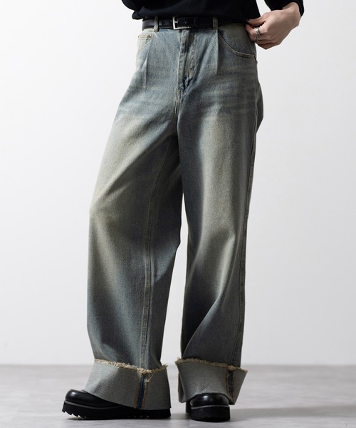 完全当たり個体　即完売品　再販なし　超希少 クレイル　CLEL　芸術デニム　美品 CLEL】Vintage Design Roll-up Denim Pants/ヴィンテージデザイン