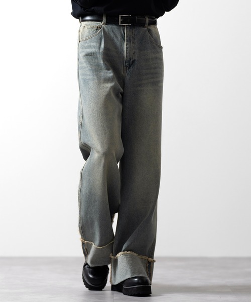 完全当たり個体　即完売品　再販なし　超希少 クレイル　CLEL　芸術デニム　美品 CLEL】Vintage Design Roll-up Denim Pants/ヴィンテージデザイン