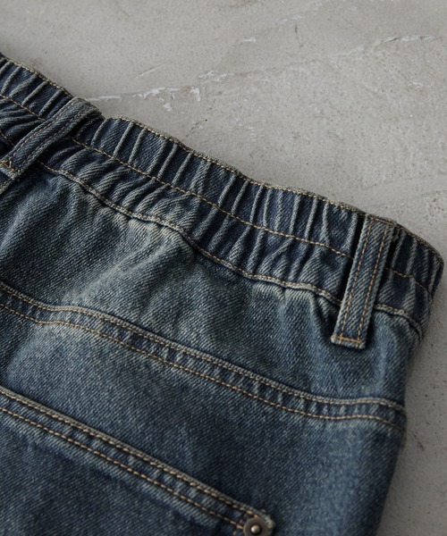 CLEL】Vintage Design Roll-up Denim Pants/ヴィンテージ