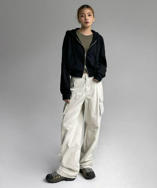 BLACKUP（ブラックアップ）の「[MADE] メルロー2WAYフードジップアップ（パーカー・レディース・アイボリー/ブラック/グレー・FREE）」の13枚目の写真