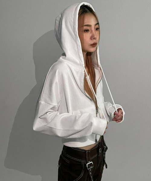 BLACKUP（ブラックアップ）の「[MADE] メルロー2WAYフードジップアップ（パーカー・レディース・アイボリー/ブラック/グレー・FREE）」の4枚目の写真