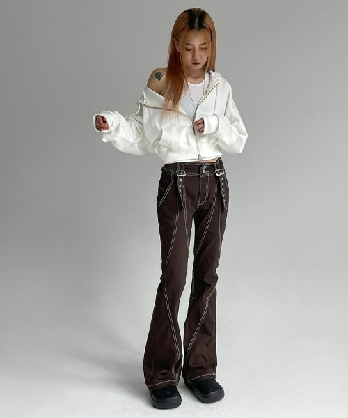 BLACKUP（ブラックアップ）の「[MADE] メルロー2WAYフードジップアップ（パーカー・レディース・アイボリー/ブラック/グレー・FREE）」の7枚目の写真