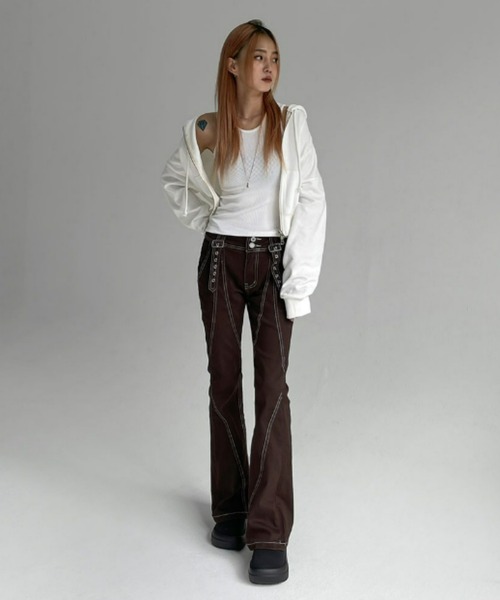 BLACKUP（ブラックアップ）の「[MADE] メルロー2WAYフードジップアップ（パーカー・レディース・アイボリー/ブラック/グレー・FREE）」の8枚目の写真