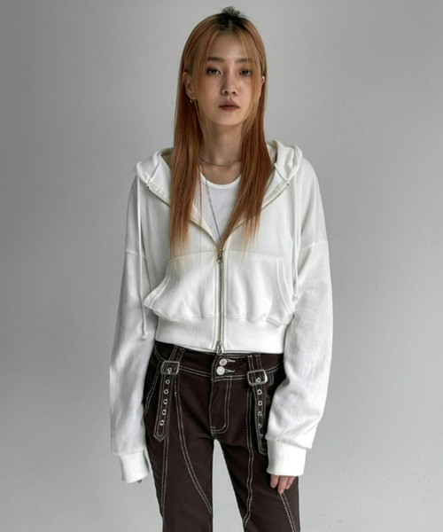 BLACKUP（ブラックアップ）の「[MADE] メルロー2WAYフードジップアップ（パーカー・レディース・アイボリー/ブラック/グレー・FREE）」の6枚目の写真