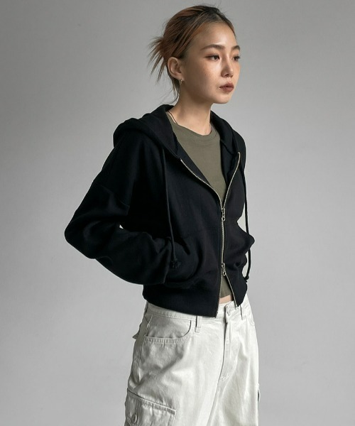 BLACKUP（ブラックアップ）の「[MADE] メルロー2WAYフードジップアップ（パーカー・レディース・アイボリー/ブラック/グレー・FREE）」の16枚目の写真