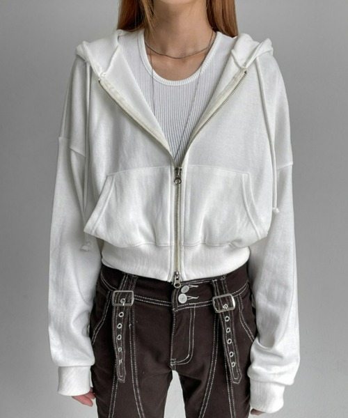 BLACKUP（ブラックアップ）の「[MADE] メルロー2WAYフードジップアップ（パーカー・レディース・アイボリー/ブラック/グレー・FREE）」の20枚目の写真