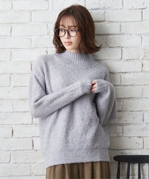 ikka（イッカ）の「ラメブークレーハイネックプルオーバー（ニット/セーター・レディース・ライトグレー/パープル系その他/オフホワイト/グリーン・S/L/M）」の18枚目の写真