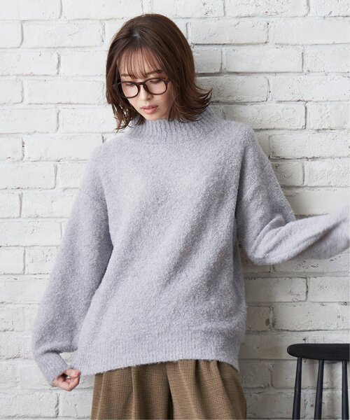 ikka（イッカ）の「ラメブークレーハイネックプルオーバー（ニット/セーター・レディース・ライトグレー/パープル系その他/オフホワイト/グリーン・S/L/M）」の19枚目の写真