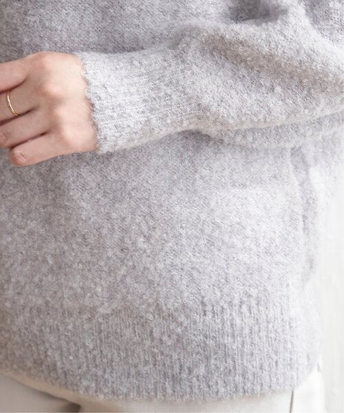 ikka（イッカ）の「ラメブークレーハイネックプルオーバー（ニット/セーター・レディース・ライトグレー/パープル系その他/オフホワイト/グリーン・S/L/M）」の9枚目の写真