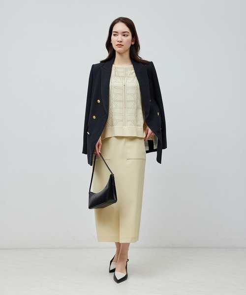 ROPE'(ロペ)の「【雑誌掲載】モノグラムプリントドッキングプルオーバー【セットアップ対応】(Tシャツ/カットソー・レディース・ブラック/キナリ・FREE)」の10枚目の写真