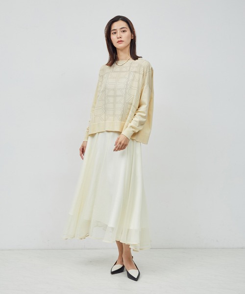 ROPE'(ロペ)の「【雑誌掲載】モノグラムプリントドッキングプルオーバー【セットアップ対応】(Tシャツ/カットソー・レディース・ブラック/キナリ・FREE)」の12枚目の写真