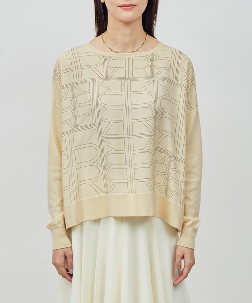 ROPE'(ロペ)の「【雑誌掲載】モノグラムプリントドッキングプルオーバー【セットアップ対応】(Tシャツ/カットソー・レディース・ブラック/キナリ・FREE)」の17枚目の写真