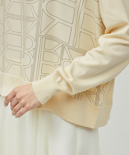 ROPE'(ロペ)の「【雑誌掲載】モノグラムプリントドッキングプルオーバー【セットアップ対応】(Tシャツ/カットソー・レディース・ブラック/キナリ・FREE)」の21枚目の写真