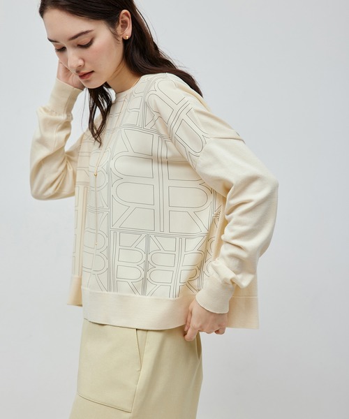 ROPE'(ロペ)の「【雑誌掲載】モノグラムプリントドッキングプルオーバー【セットアップ対応】(Tシャツ/カットソー・レディース・ブラック/キナリ・FREE)」の5枚目の写真