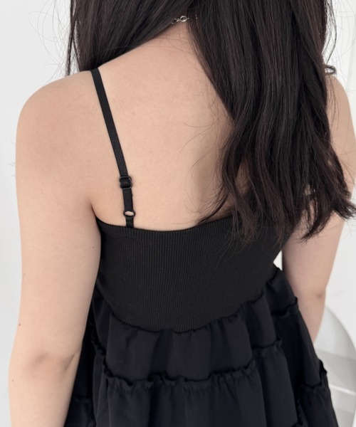 Loueme（ルエム）の「バルーンティアードキャミワンピース（ワンピース・レディース・ブラック/ホワイト・FREE）」の19枚目の写真