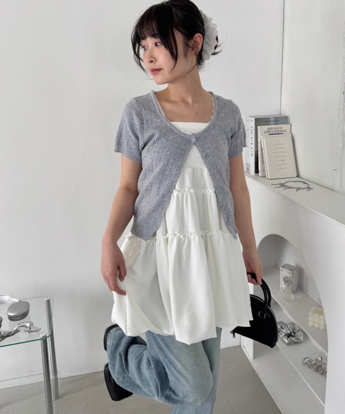 Loueme（ルエム）の「バルーンティアードキャミワンピース（ワンピース・レディース・ブラック/ホワイト・FREE）」の17枚目の写真