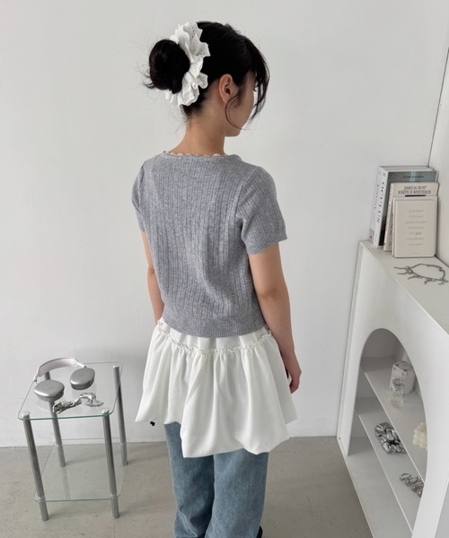 Loueme（ルエム）の「バルーンティアードキャミワンピース（ワンピース・レディース・ブラック/ホワイト・FREE）」の14枚目の写真