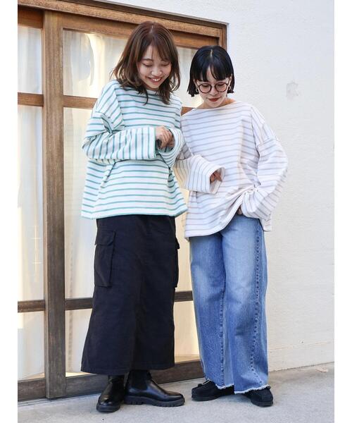 OE天竺ボーダーBIGプルオーバー（Tシャツ/カットソー