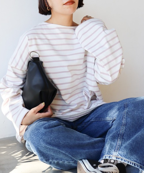 OE天竺ボーダーBIGプルオーバー（Tシャツ/カットソー