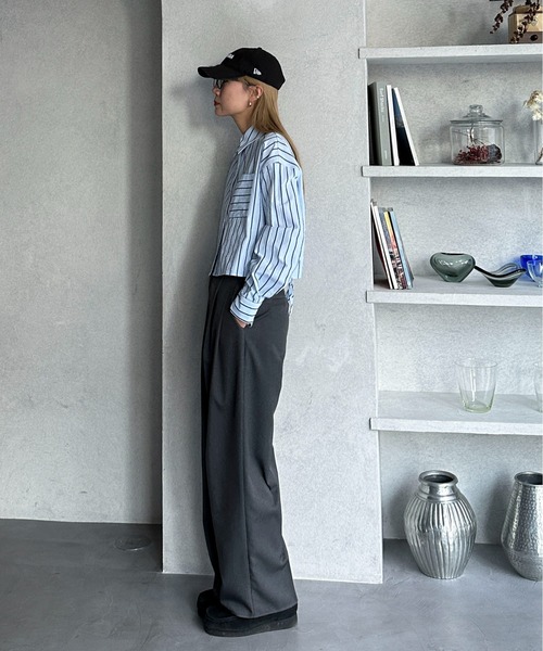 d.i.a/バックレースセクシーストライプシャツ 希少レア美品d.i.a ダイヤ バックレース セクシーストライプ
