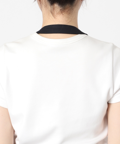 Noble（ノーブル）の「コットンリネンホルターネックチュニック（シャツ/ブラウス・レディース・ブラック/ベージュ・36/38）」の12枚目の写真