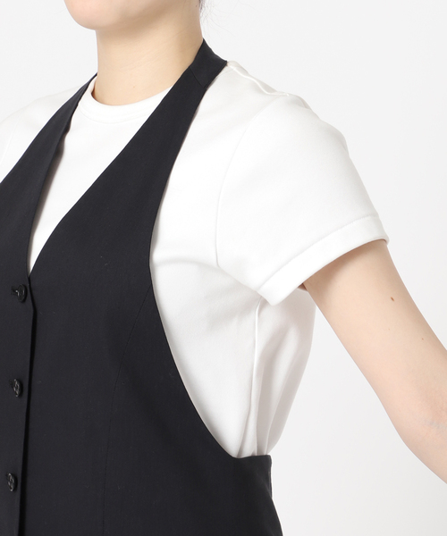 Noble（ノーブル）の「コットンリネンホルターネックチュニック（シャツ/ブラウス・レディース・ブラック/ベージュ・36/38）」の16枚目の写真