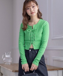 clear | フロントレースアップリブカットソー≪2024SS新作≫(Tシャツ/カットソー)