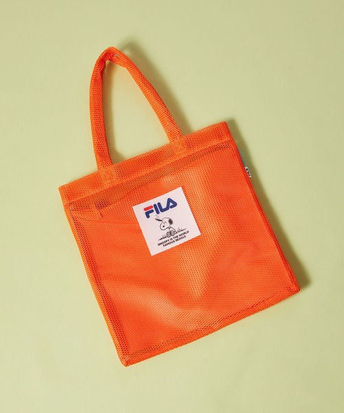 PEANUTS(ピーナッツ)の「【FILA】PEANUTS 3ROOM メッシュフラットトートバッグ/ピーナッツ/コラボ(トートバッグ・レディース・ブルー/ミント/オレンジ/ブラック・FREE)」の1枚目の写真