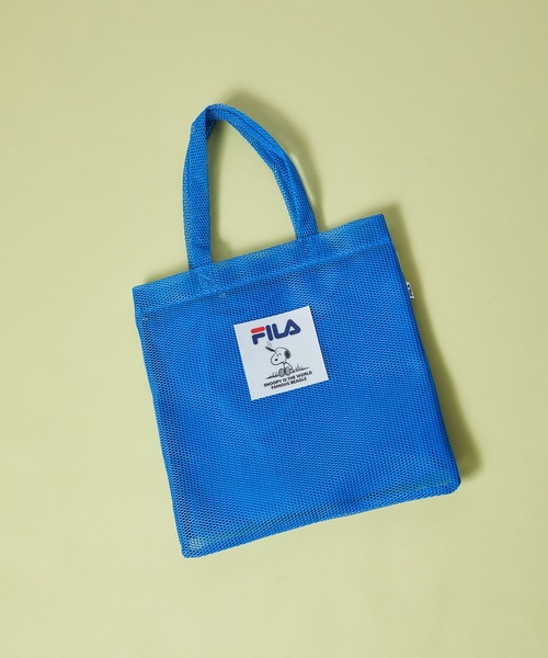 PEANUTS(ピーナッツ)の「【FILA】PEANUTS 3ROOM メッシュフラットトートバッグ/ピーナッツ/コラボ(トートバッグ・レディース・ブルー/ミント/オレンジ/ブラック・FREE)」の4枚目の写真