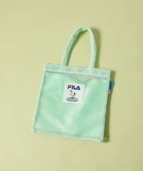 PEANUTS(ピーナッツ)の「【FILA】PEANUTS 3ROOM メッシュフラットトートバッグ/ピーナッツ/コラボ(トートバッグ・レディース・ブルー/ミント/オレンジ/ブラック・FREE)」の3枚目の写真