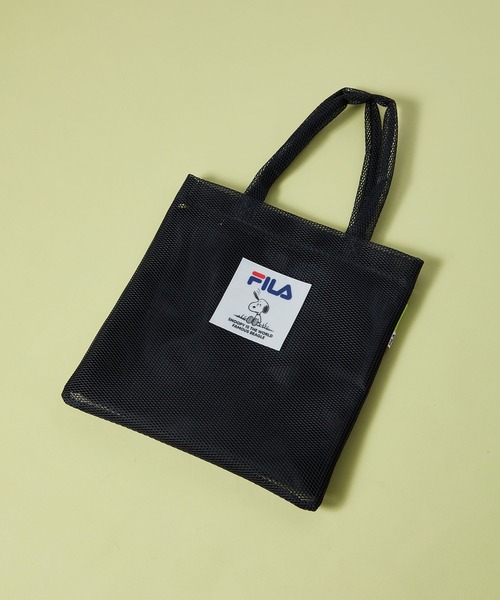 PEANUTS(ピーナッツ)の「【FILA】PEANUTS 3ROOM メッシュフラットトートバッグ/ピーナッツ/コラボ(トートバッグ・レディース・ブルー/ミント/オレンジ/ブラック・FREE)」の2枚目の写真