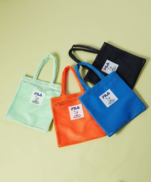 PEANUTS(ピーナッツ)の「【FILA】PEANUTS 3ROOM メッシュフラットトートバッグ/ピーナッツ/コラボ(トートバッグ・レディース・ブルー/ミント/オレンジ/ブラック・FREE)」の9枚目の写真
