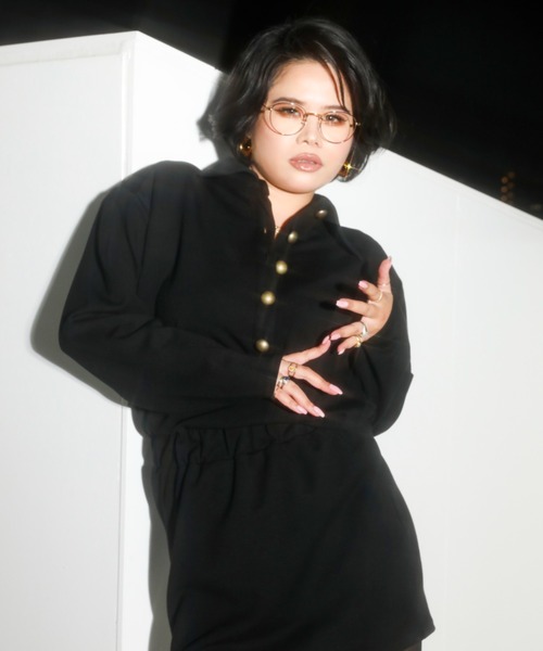 WONEM（ウォンエム）の「ヴィンテージパワショルミニワンピース（ワンピース・レディース・グレー/ブラック・FREE）」の5枚目の写真