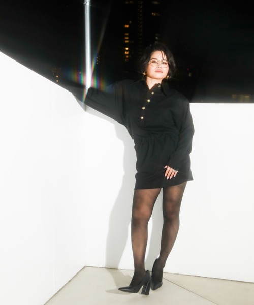 WONEM（ウォンエム）の「ヴィンテージパワショルミニワンピース（ワンピース・レディース・グレー/ブラック・FREE）」の6枚目の写真