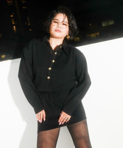 WONEM（ウォンエム）の「ヴィンテージパワショルミニワンピース（ワンピース・レディース・グレー/ブラック・FREE）」の7枚目の写真