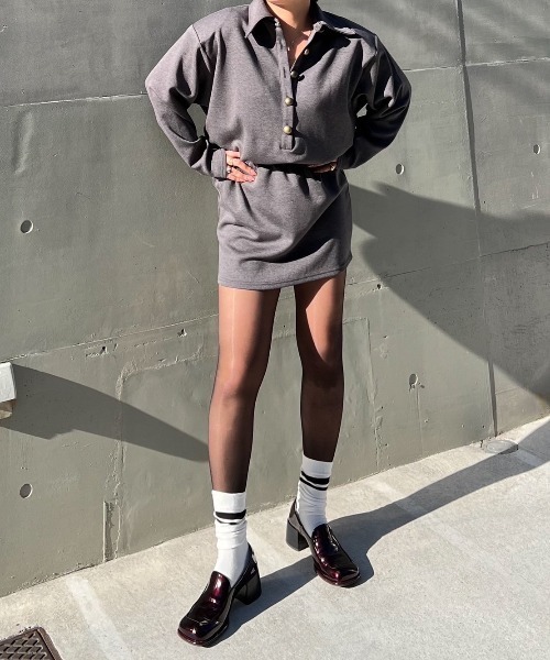 WONEM（ウォンエム）の「ヴィンテージパワショルミニワンピース（ワンピース・レディース・グレー/ブラック・FREE）」の9枚目の写真