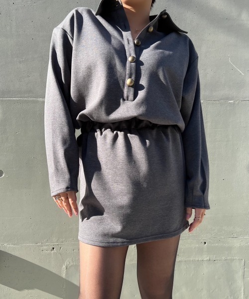 WONEM（ウォンエム）の「ヴィンテージパワショルミニワンピース（ワンピース・レディース・グレー/ブラック・FREE）」の8枚目の写真