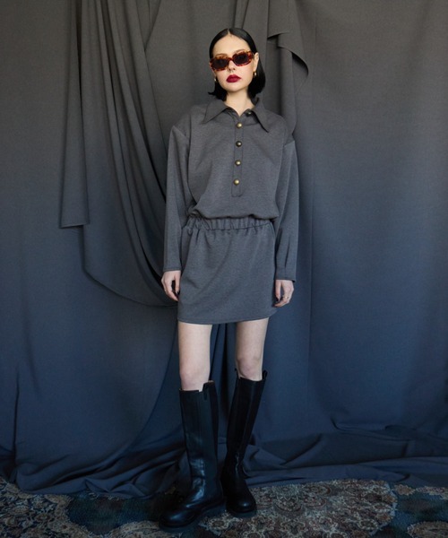 WONEM（ウォンエム）の「ヴィンテージパワショルミニワンピース（ワンピース・レディース・グレー/ブラック・FREE）」の21枚目の写真