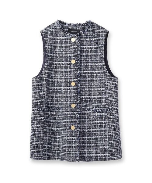 アンタイトル ファンシーツイードジレ ベスト ラメ ゴールドボタン セレモニー UNTITLED（アンタイトル）の「◇【NEWセレモニースタイル】ラメ入り