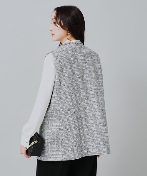 未使用 UNTITLED アンタイトル 153-48206 ツイード ジレ 1点 2 M アクリル 他 ノースリーブ ジャケット ラメ レディース AM8029A17 UNTITLED（アンタイトル）の「◇【NEWセレモニースタイル】ラメ入り