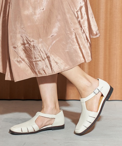 Tストラップデザインシューズ WEB限定Tストラップデザインシューズ （ブラック）