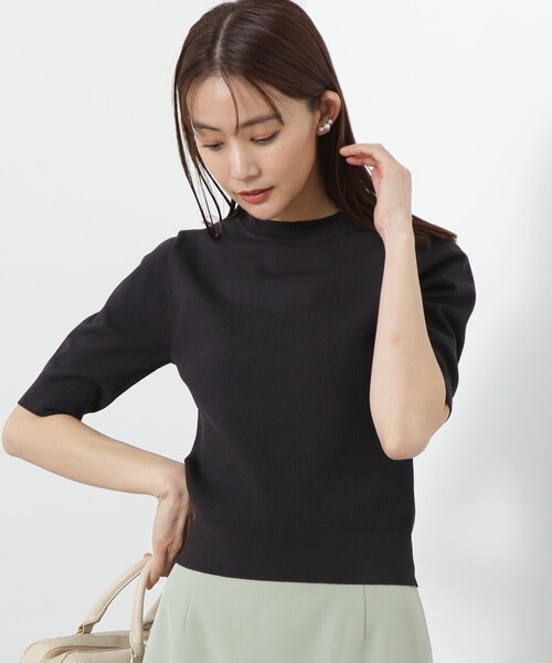 N.（N. Natural Beauty Basic）（エヌエヌナチュラルビューティーベーシック）の「◆ビオグレースアイレットビスチェ切替ニット（ニット/セーター・レディース・イエロー/オフホワイト/ブルー/ブラック・MEDIUM）」の6枚目の写真