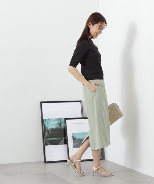 N.（N. Natural Beauty Basic）（エヌエヌナチュラルビューティーベーシック）の「◆ビオグレースアイレットビスチェ切替ニット（ニット/セーター・レディース・イエロー/オフホワイト/ブルー/ブラック・MEDIUM）」の9枚目の写真