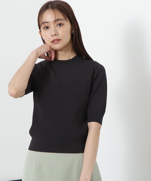 N.（N. Natural Beauty Basic）（エヌエヌナチュラルビューティーベーシック）の「◆ビオグレースアイレットビスチェ切替ニット（ニット/セーター・レディース・イエロー/オフホワイト/ブルー/ブラック・MEDIUM）」の11枚目の写真