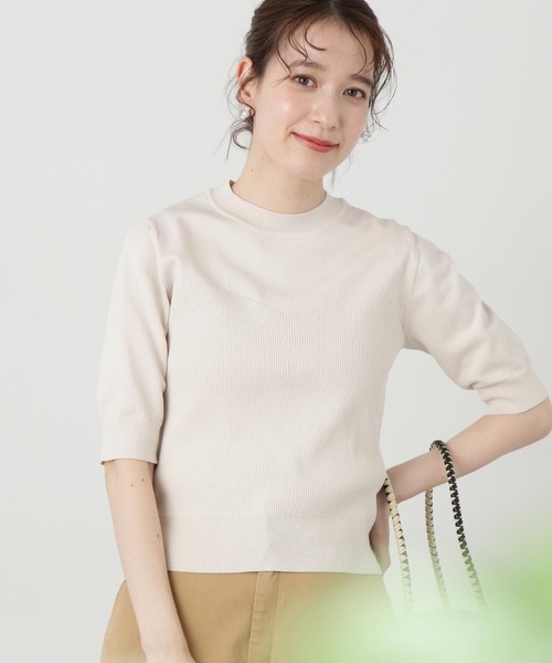 N.（N. Natural Beauty Basic）（エヌエヌナチュラルビューティーベーシック）の「◆ビオグレースアイレットビスチェ切替ニット（ニット/セーター・レディース・イエロー/オフホワイト/ブルー/ブラック・MEDIUM）」の12枚目の写真