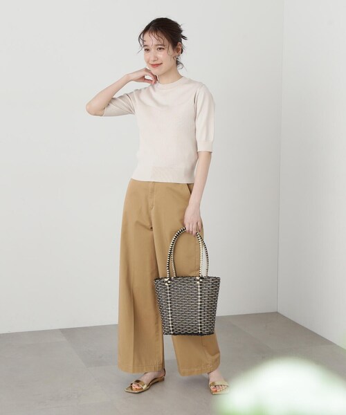 N.（N. Natural Beauty Basic）（エヌエヌナチュラルビューティーベーシック）の「◆ビオグレースアイレットビスチェ切替ニット（ニット/セーター・レディース・イエロー/オフホワイト/ブルー/ブラック・MEDIUM）」の16枚目の写真