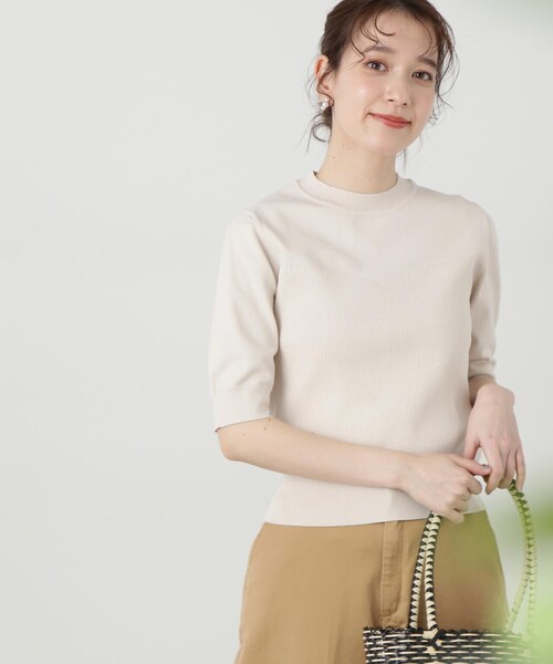 N.（N. Natural Beauty Basic）（エヌエヌナチュラルビューティーベーシック）の「◆ビオグレースアイレットビスチェ切替ニット（ニット/セーター・レディース・イエロー/オフホワイト/ブルー/ブラック・MEDIUM）」の18枚目の写真