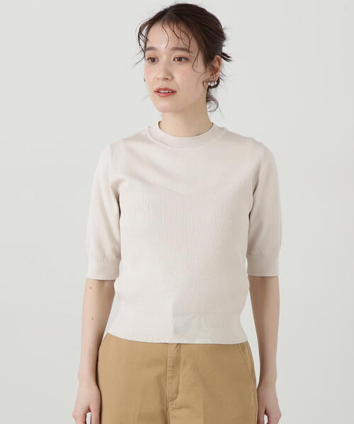 N.（N. Natural Beauty Basic）（エヌエヌナチュラルビューティーベーシック）の「◆ビオグレースアイレットビスチェ切替ニット（ニット/セーター・レディース・イエロー/オフホワイト/ブルー/ブラック・MEDIUM）」の19枚目の写真