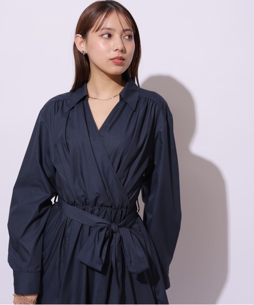 マイストラーダ　カシュクールシャツワンピース Mystrada（マイストラーダ）の「カシュクールシャツワンピース